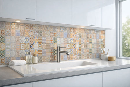 Waschbeckenrückwand Patchwork