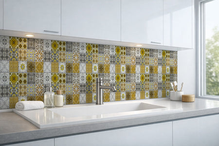 Waschbeckenrückwand Patchwork