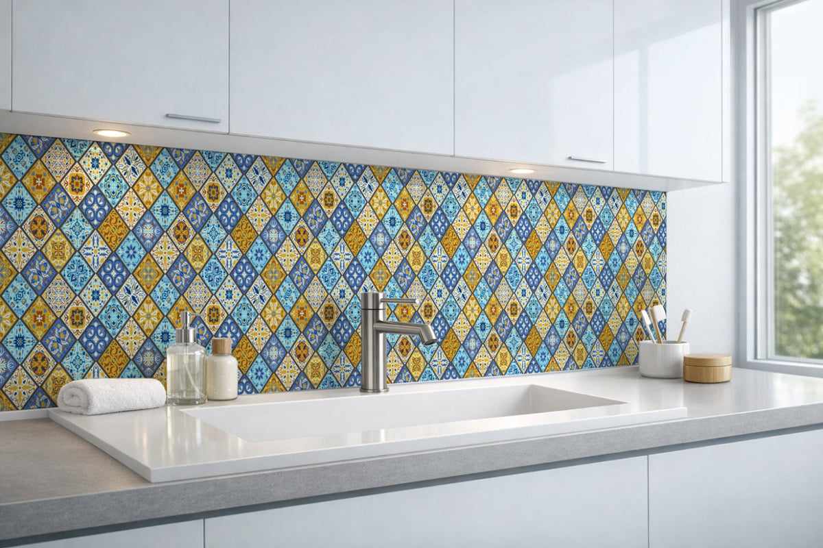 Waschbeckenrückwand Patchwork