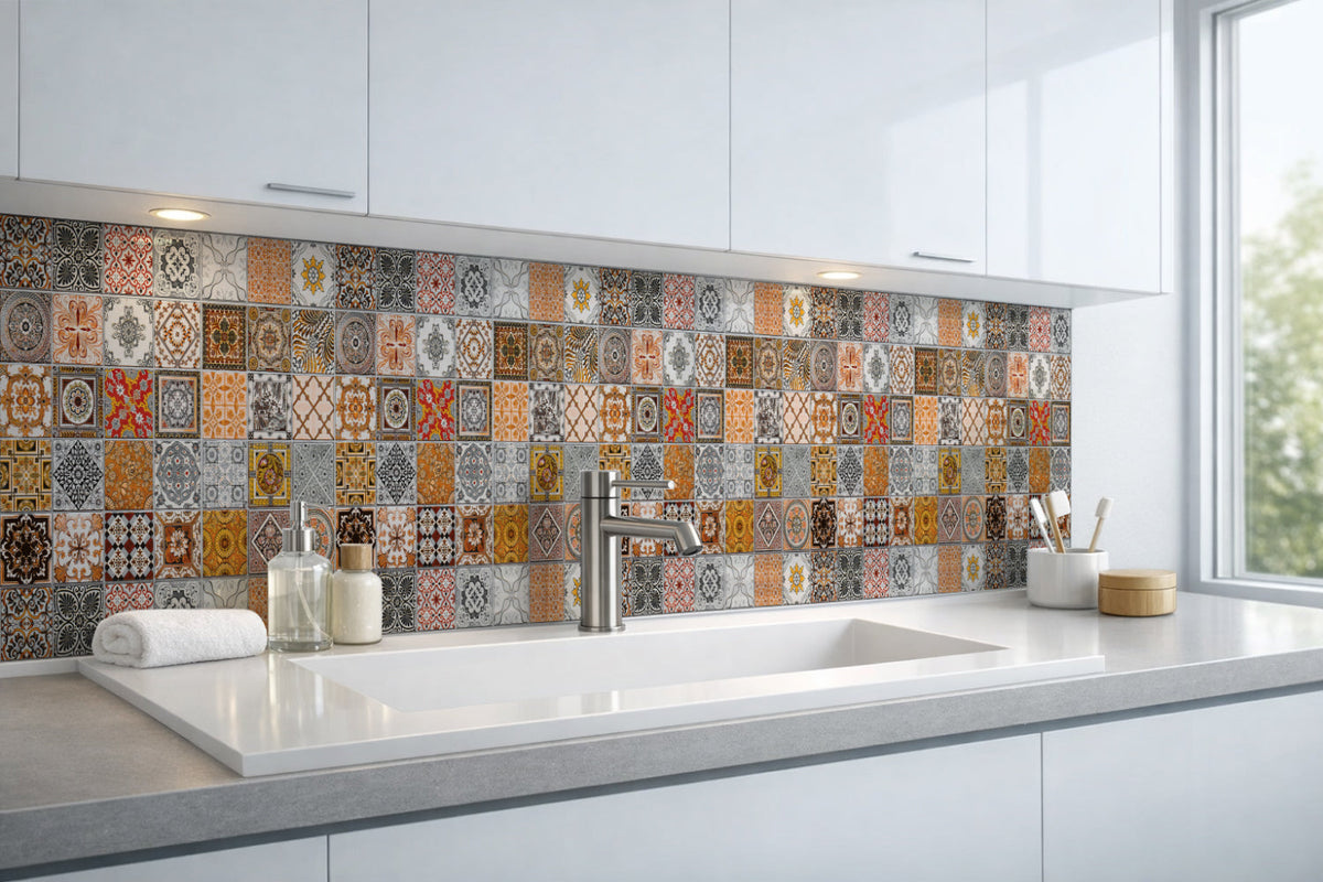 Waschbeckenrückwand Patchwork