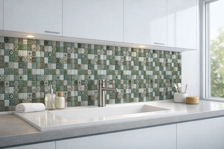 Waschbeckenrückwand Patchwork