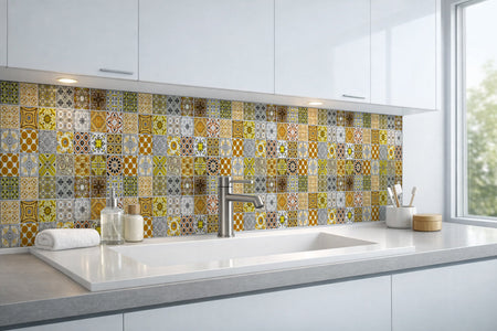 Waschbeckenrückwand Patchwork