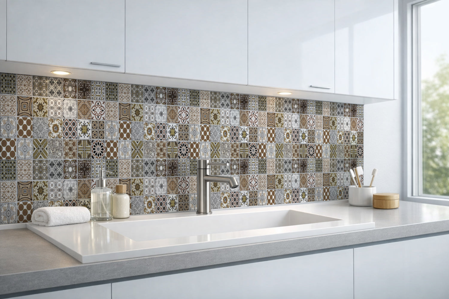Waschbeckenrückwand Patchwork