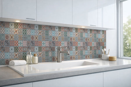 Waschbeckenrückwand Patchwork