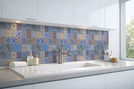 Waschbeckenrückwand Patchwork