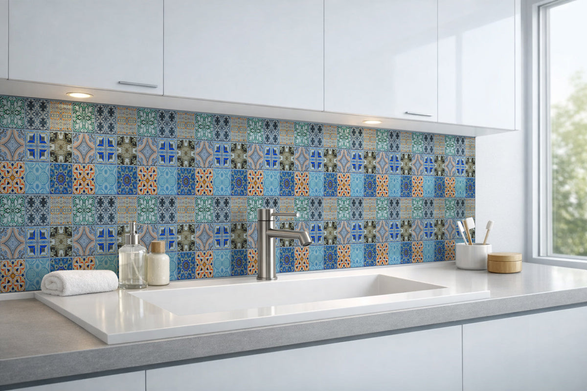 Waschbeckenrückwand Patchwork