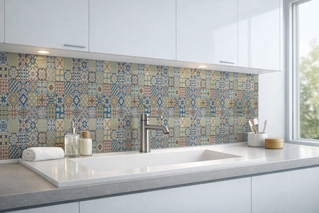Waschbeckenrückwand Patchwork