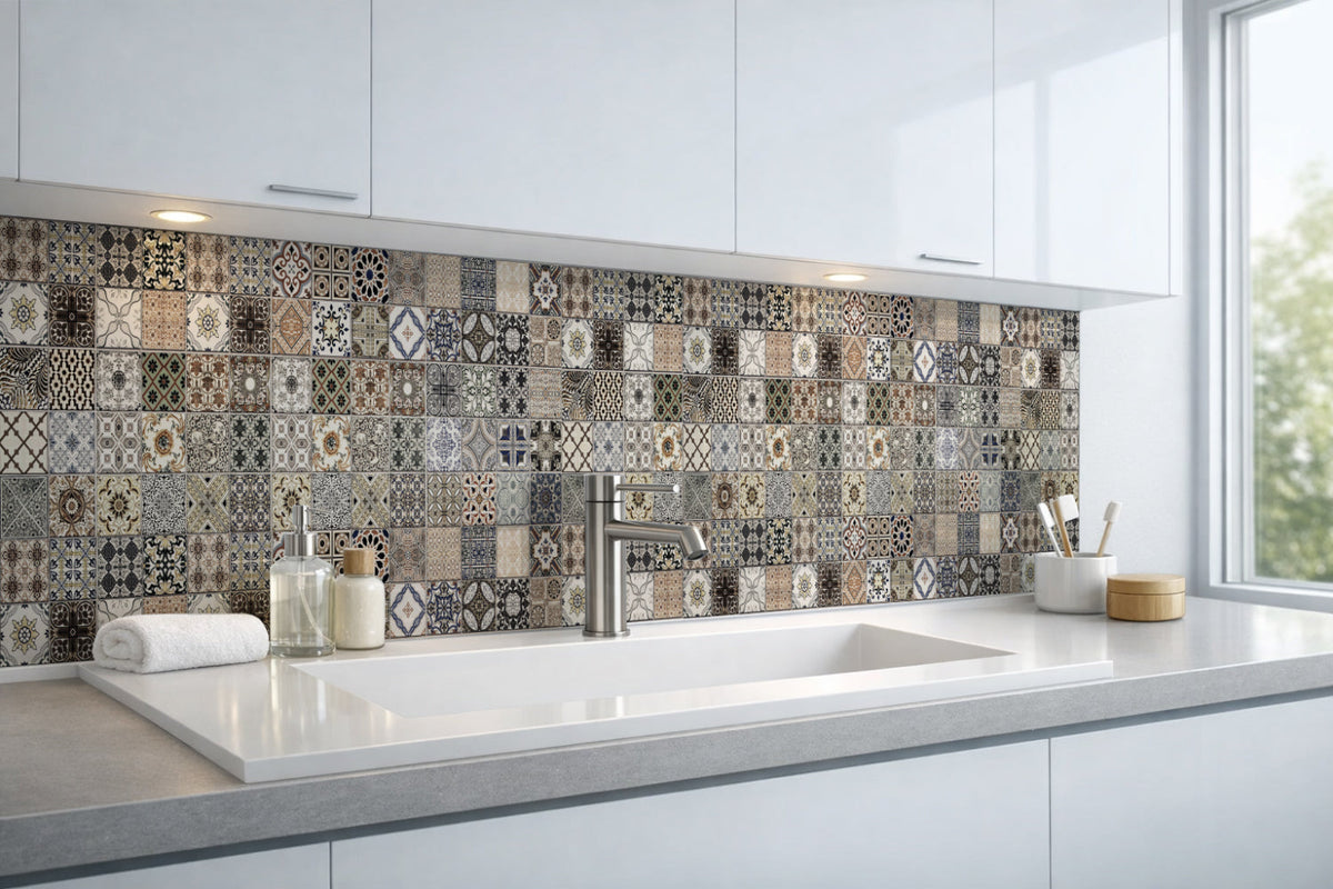Waschbeckenrückwand Patchwork