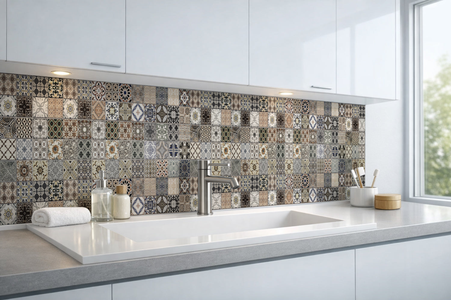 Waschbeckenrückwand Patchwork