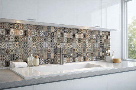Waschbeckenrückwand Patchwork