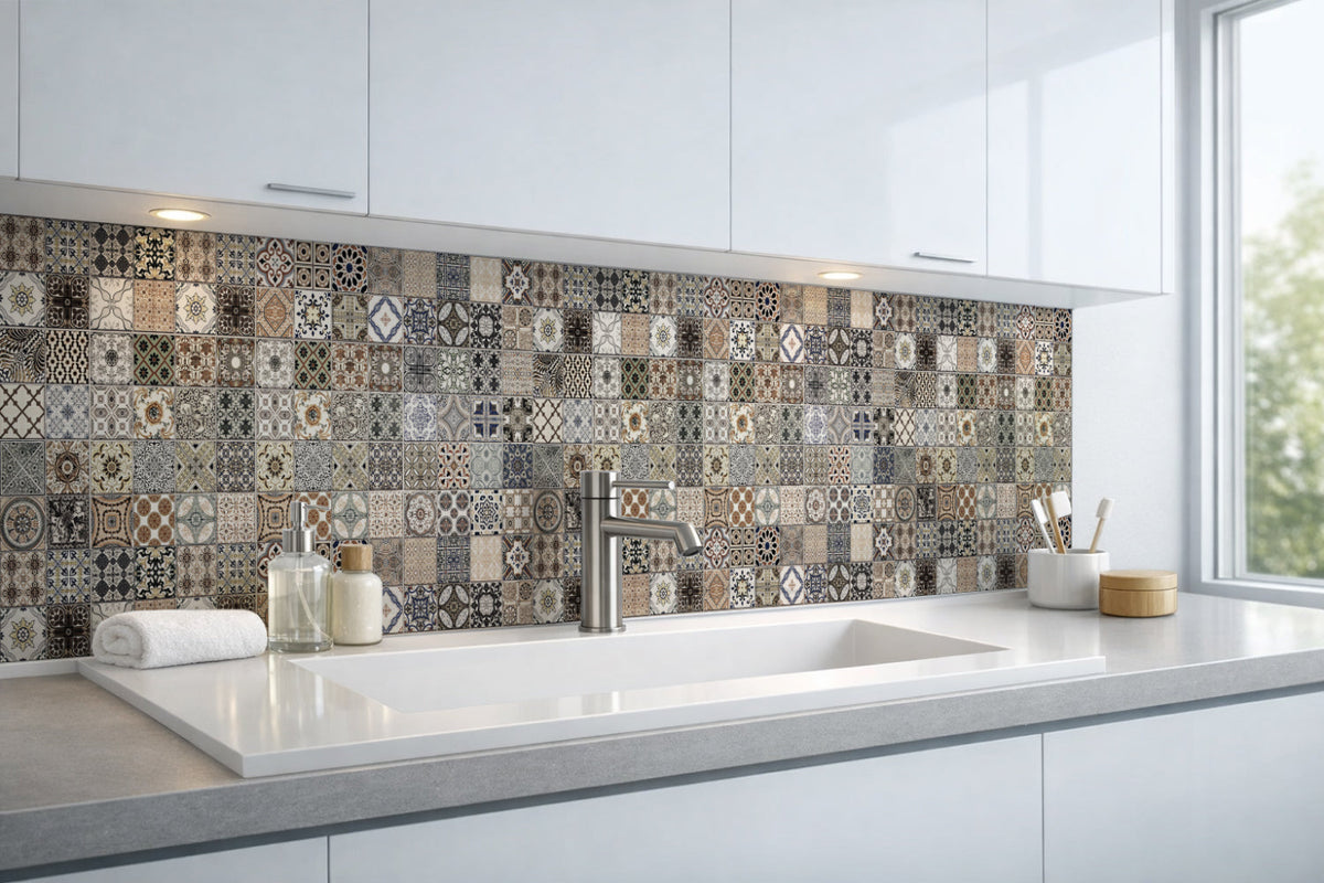 Waschbeckenrückwand Patchwork