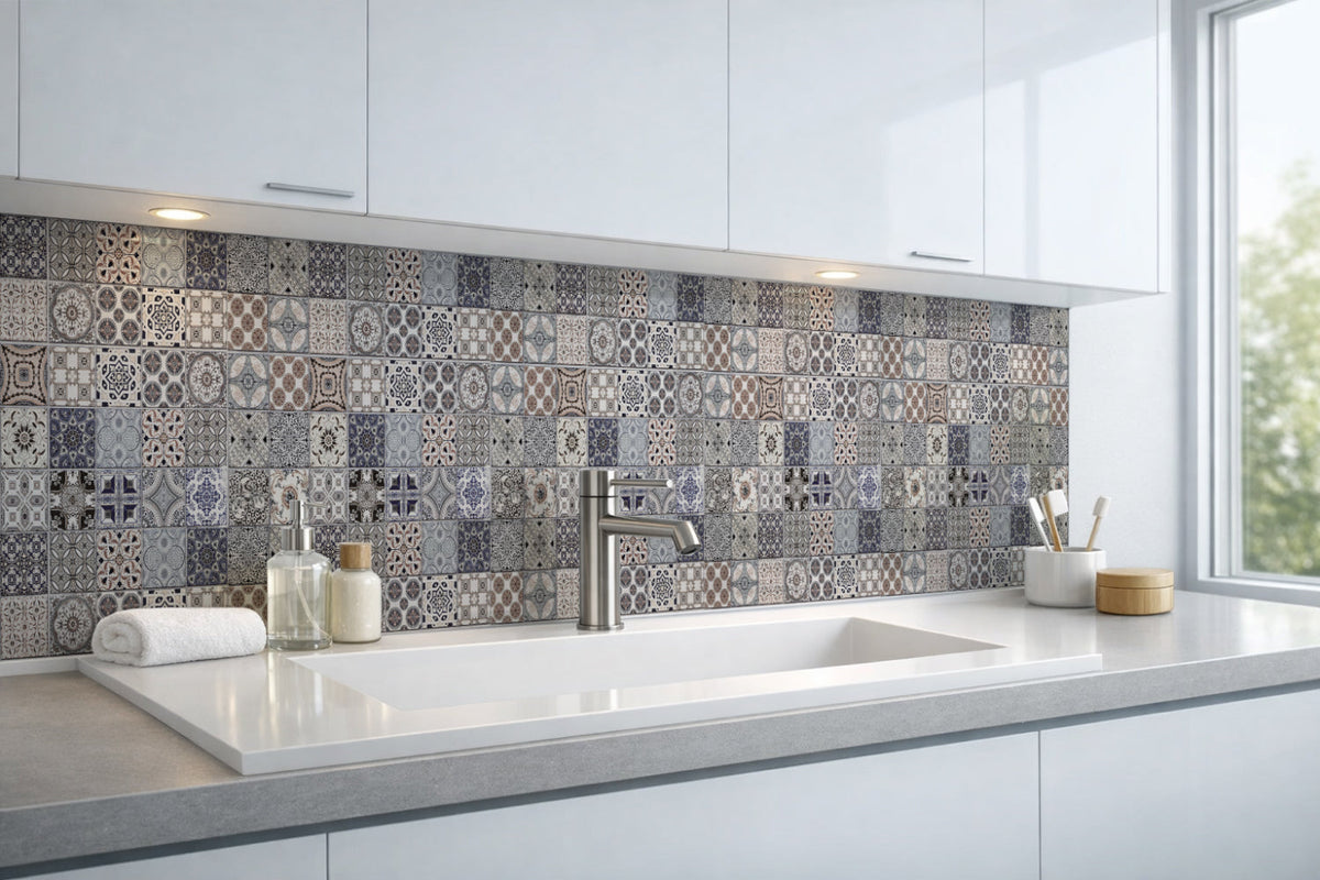 Waschbeckenrückwand Patchwork