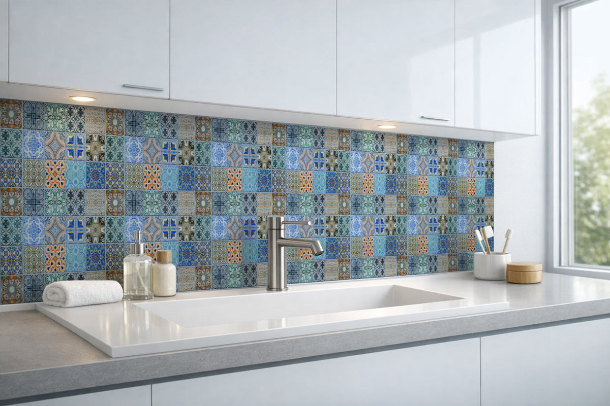 Waschbeckenrückwand Patchwork
