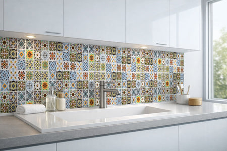 Waschbeckenrückwand Patchwork
