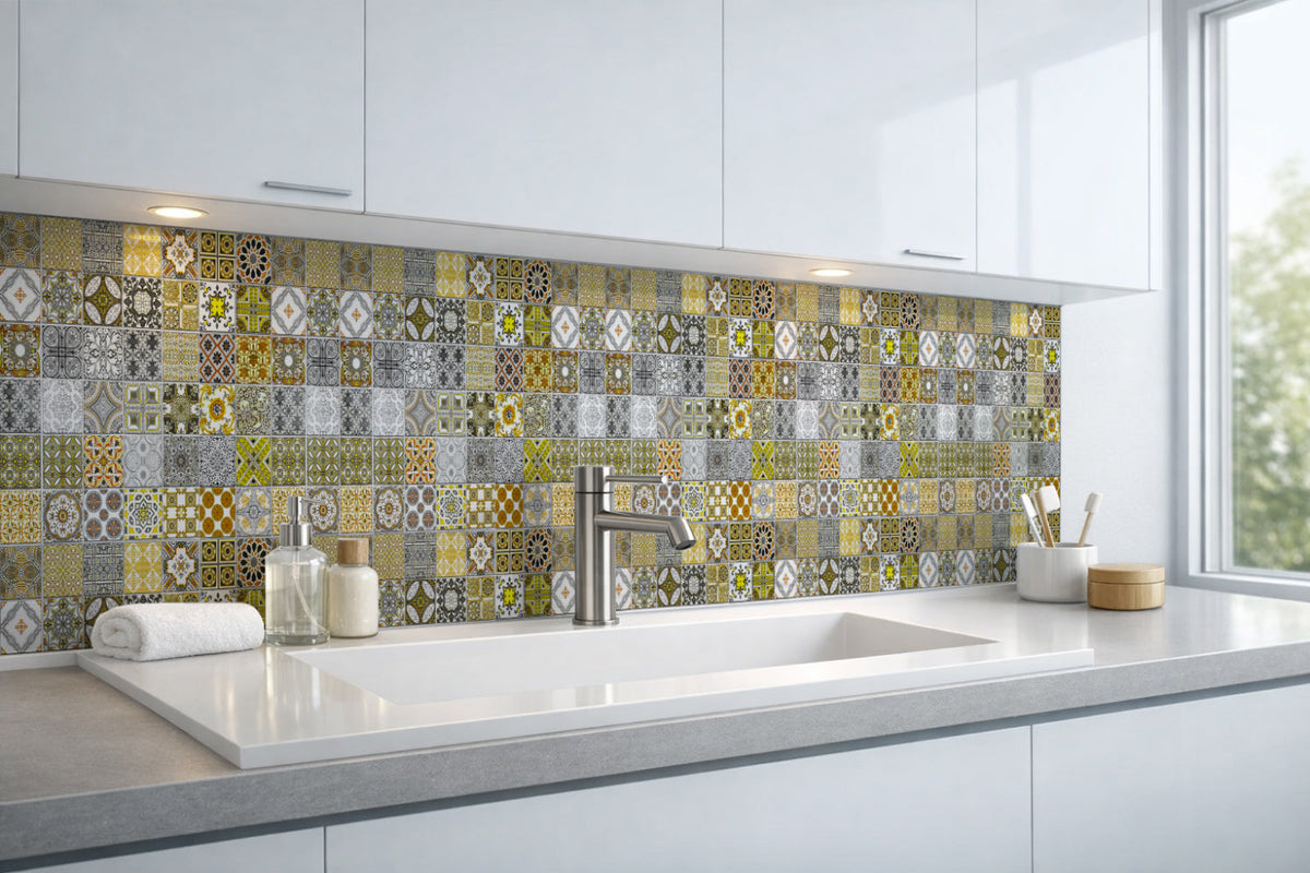 Waschbeckenrückwand Patchwork