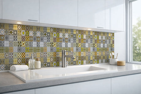 Waschbeckenrückwand Patchwork