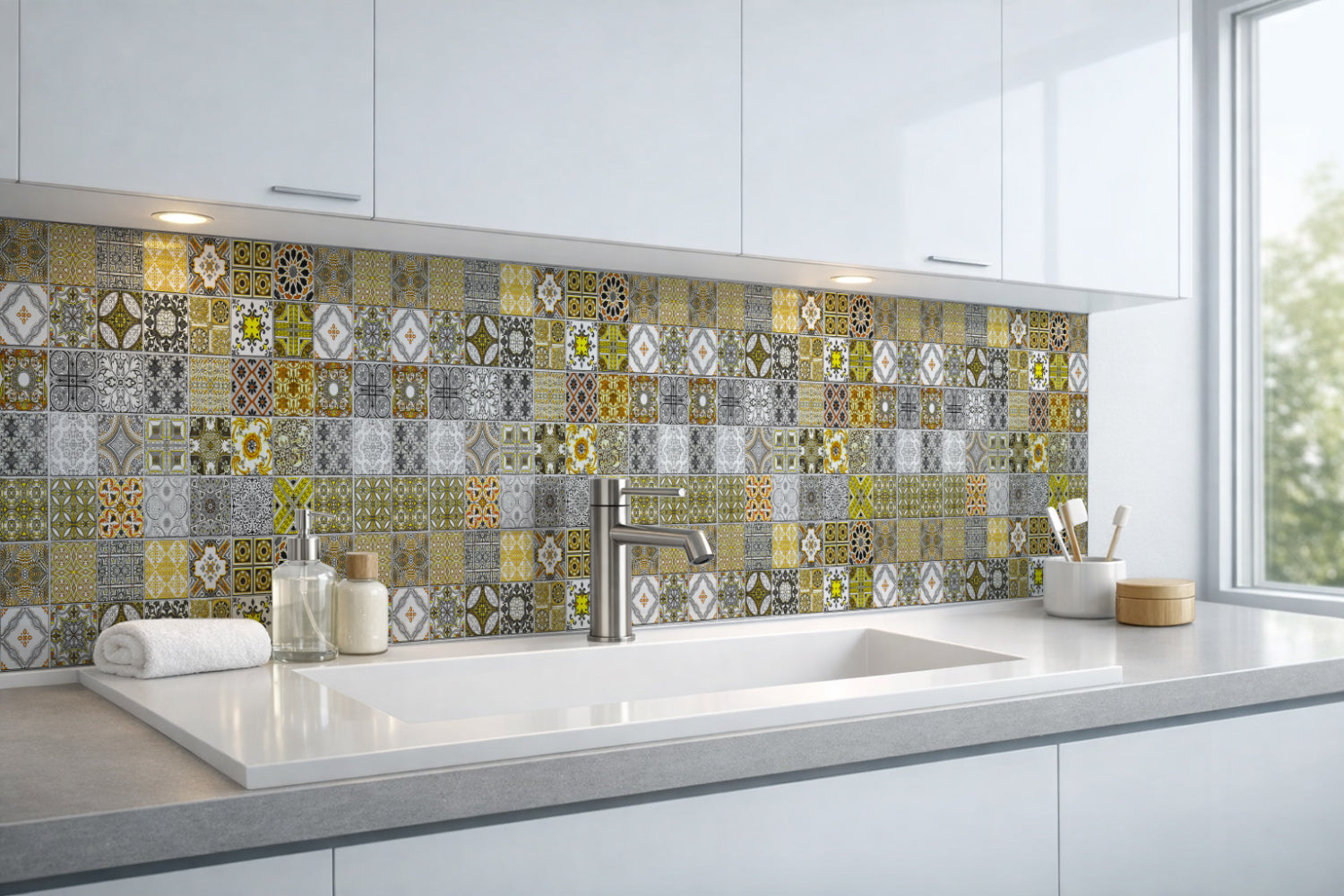 Waschbeckenrückwand Patchwork
