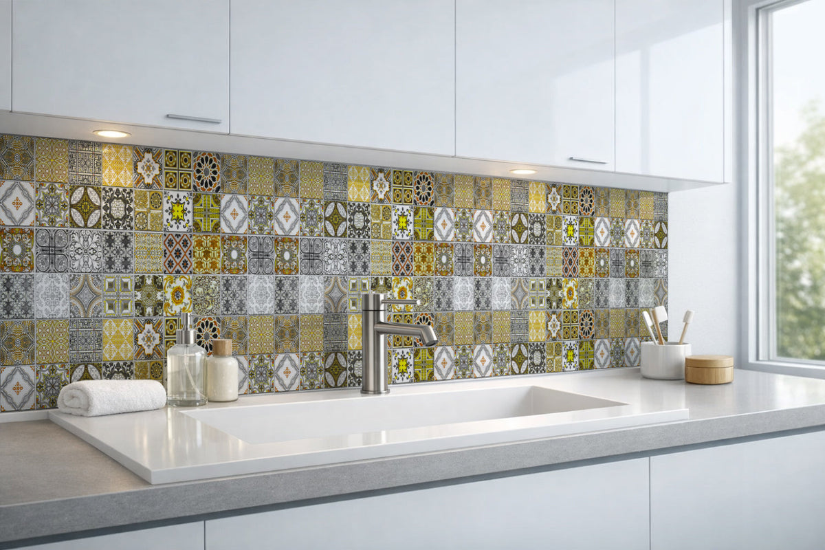 Waschbeckenrückwand Patchwork