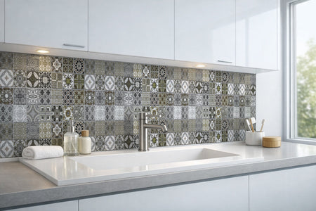 Waschbeckenrückwand Patchwork