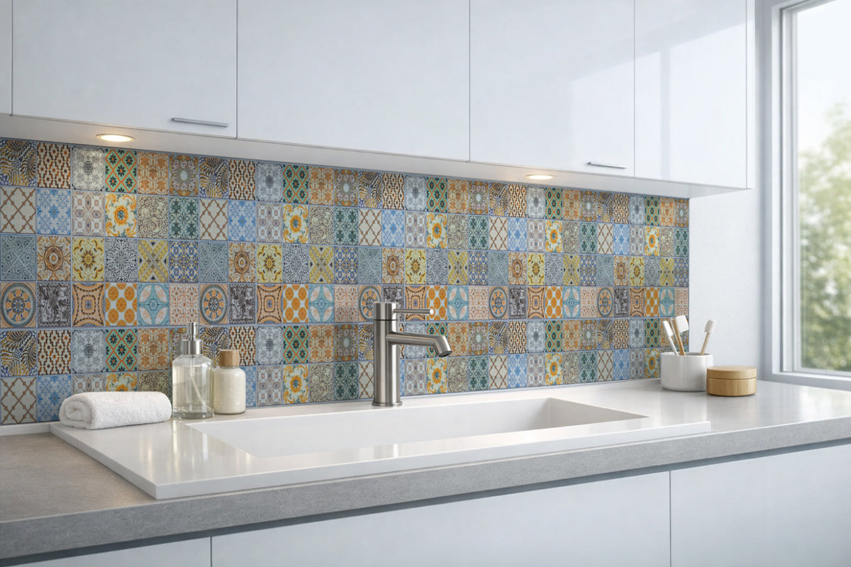 Waschbeckenrückwand Patchwork