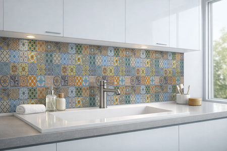 Waschbeckenrückwand Patchwork