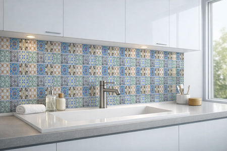 Waschbeckenrückwand Patchwork
