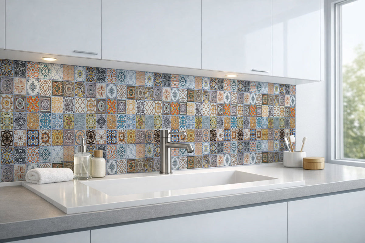 Waschbeckenrückwand Patchwork
