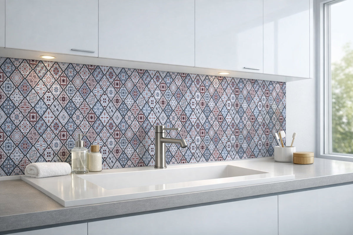 Waschbeckenrückwand Patchwork