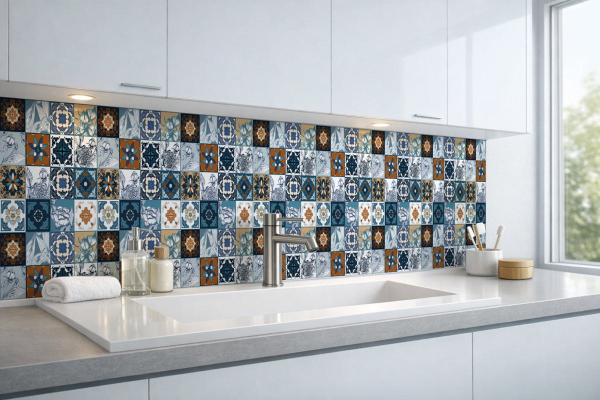 Waschbeckenrückwand Patchwork