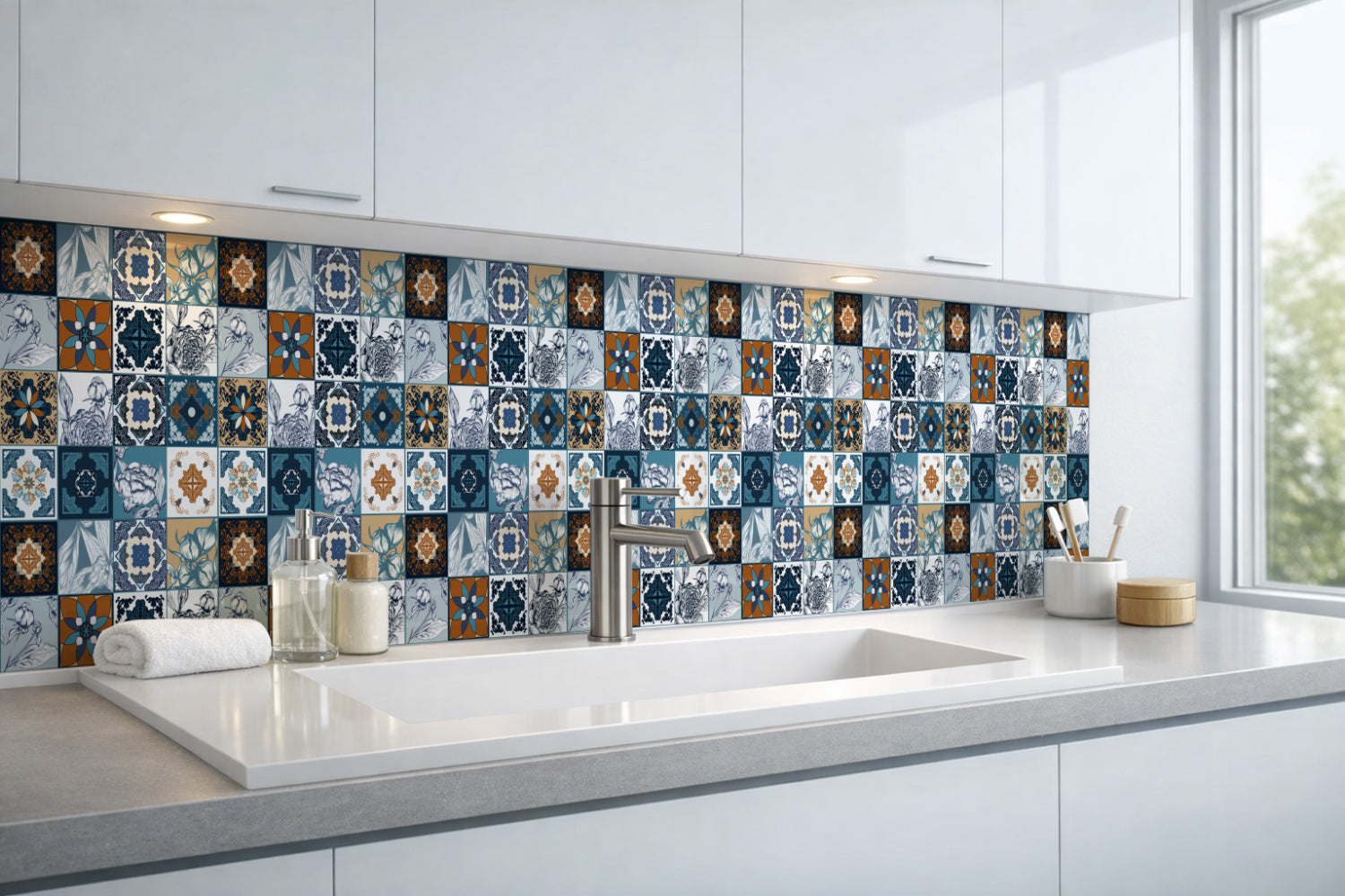Waschbeckenrückwand Patchwork