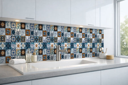 Waschbeckenrückwand Patchwork