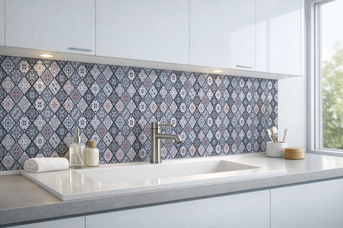 Waschbeckenrückwand Patchwork