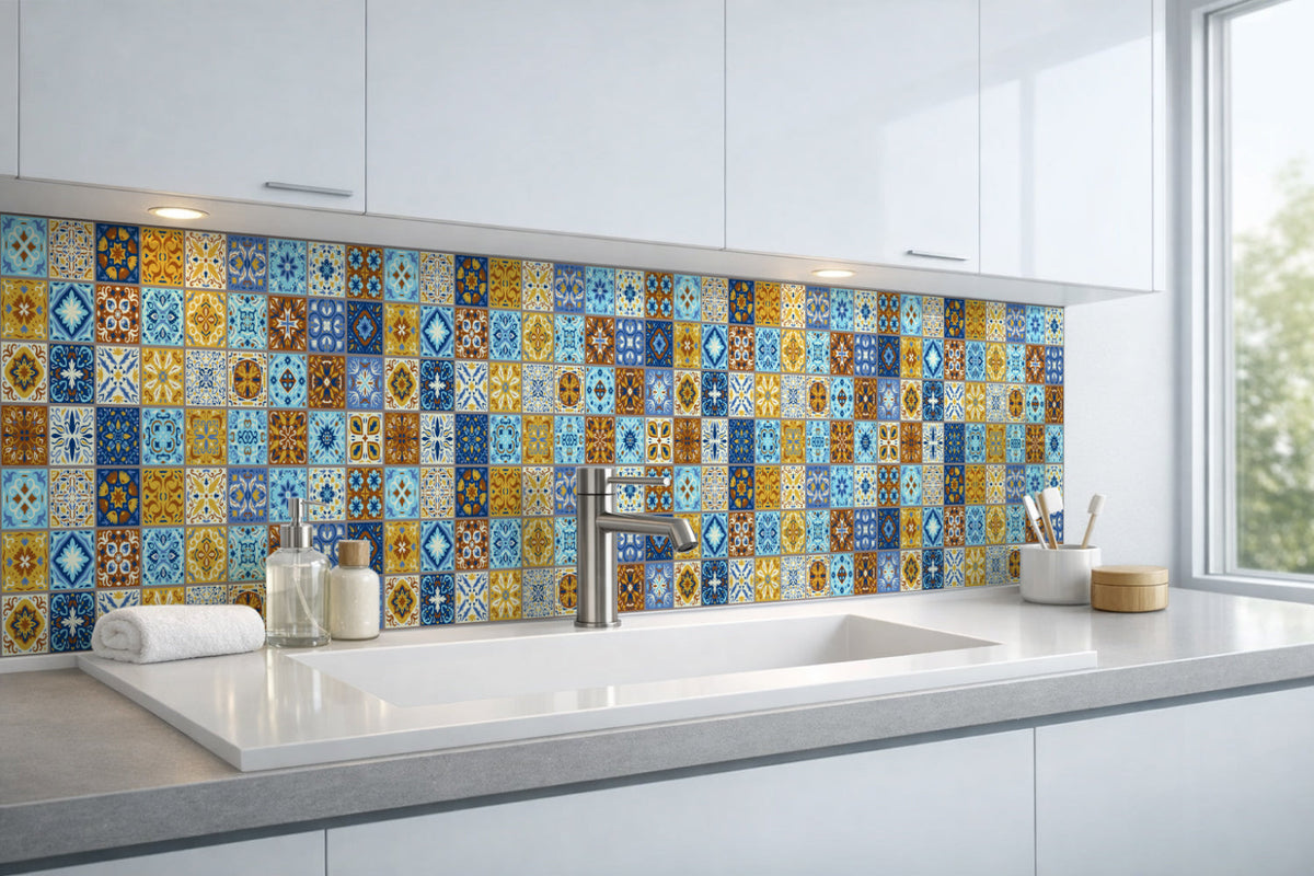 Waschbeckenrückwand Patchwork