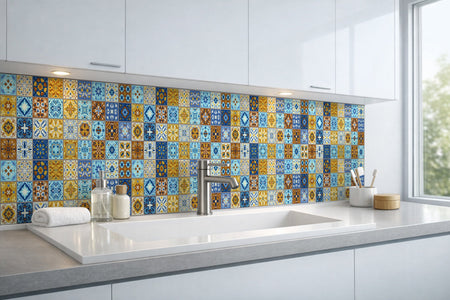 Waschbeckenrückwand Patchwork