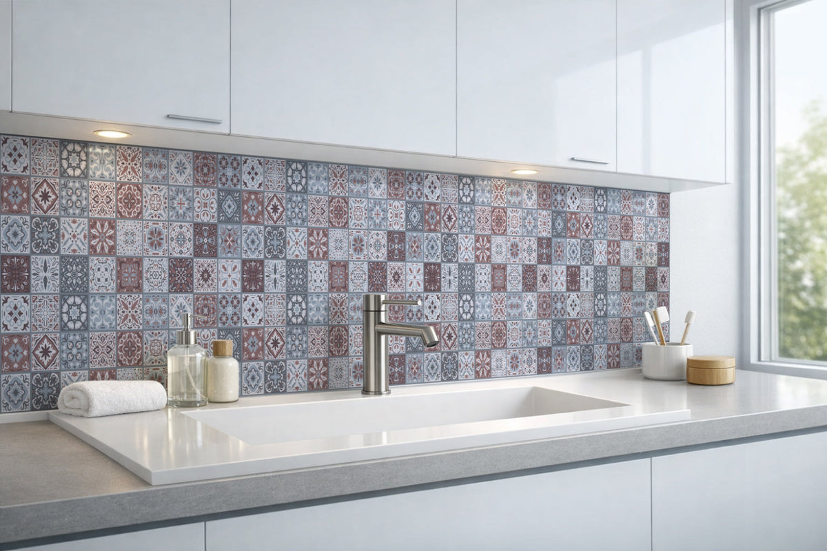 Waschbeckenrückwand Patchwork