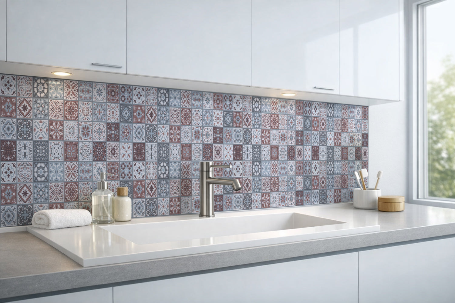 Waschbeckenrückwand Patchwork