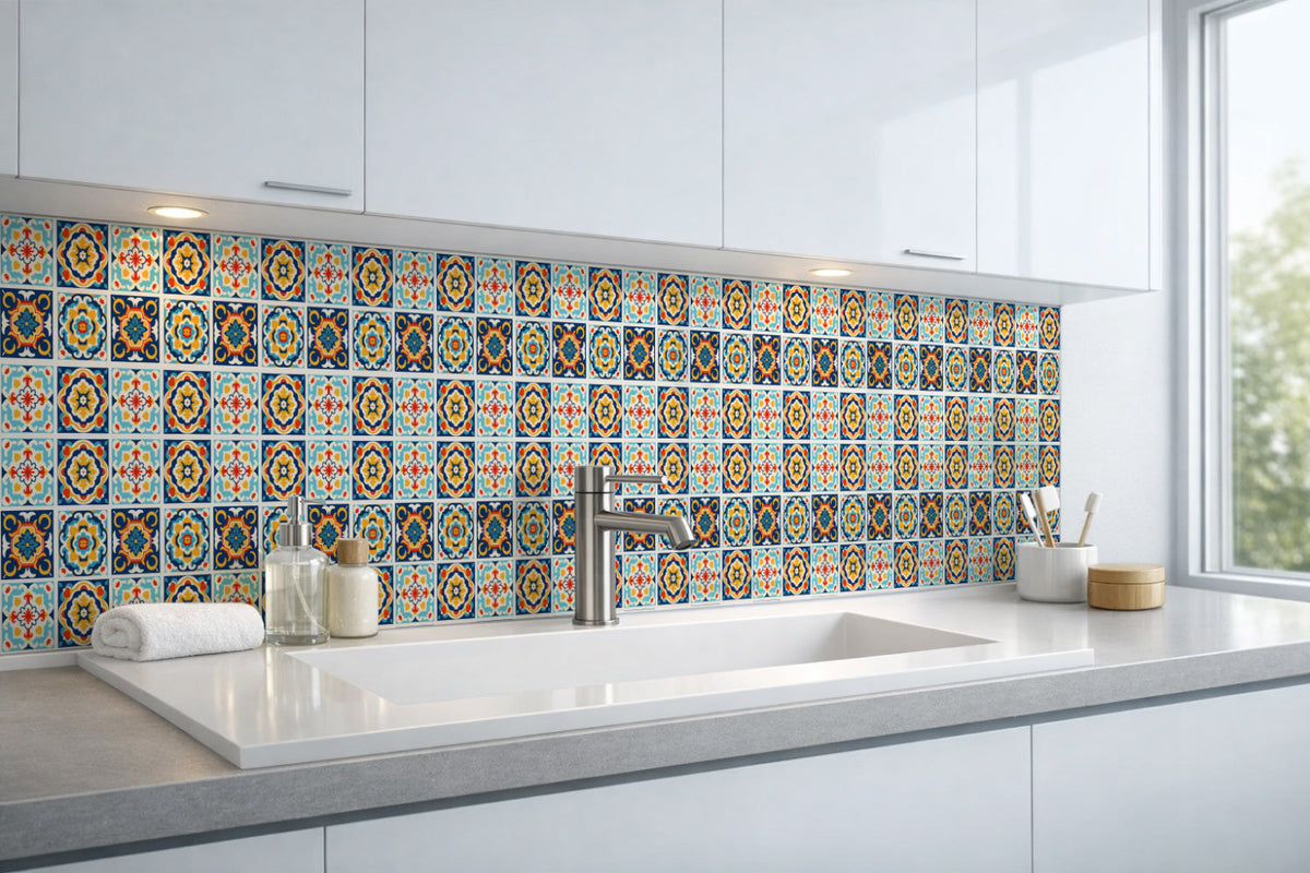 Waschbeckenrückwand Patchwork