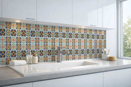 Waschbeckenrückwand Patchwork