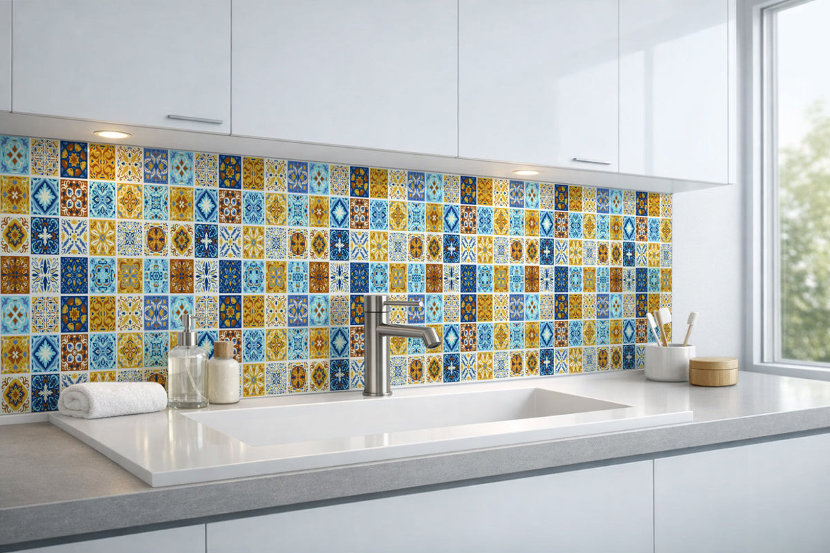 Waschbeckenrückwand Patchwork