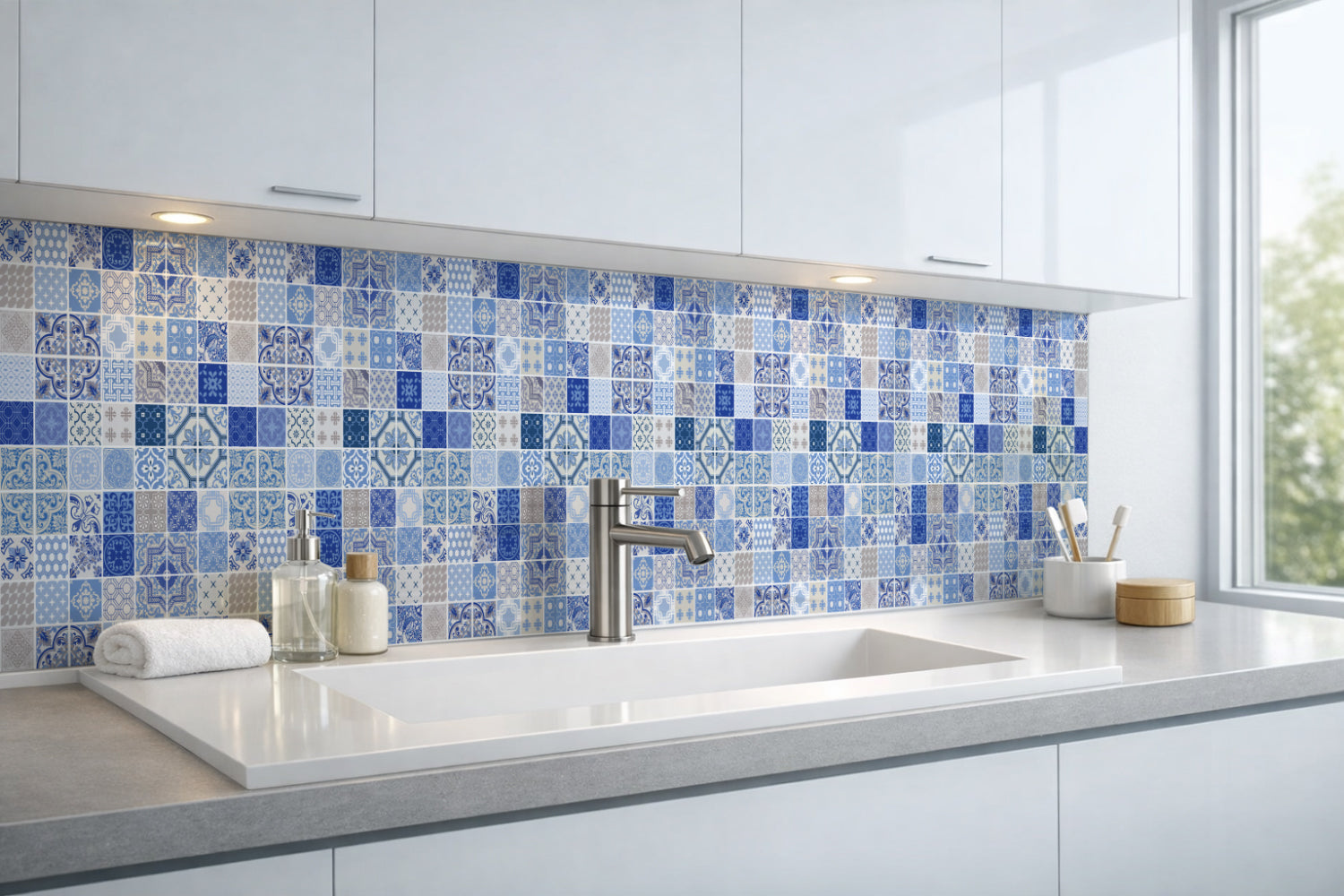 Waschbeckenrückwand Patchwork