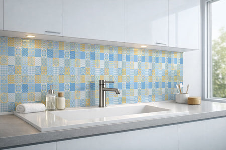 Waschbeckenrückwand Patchwork