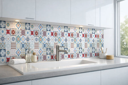 Waschbeckenrückwand Patchwork