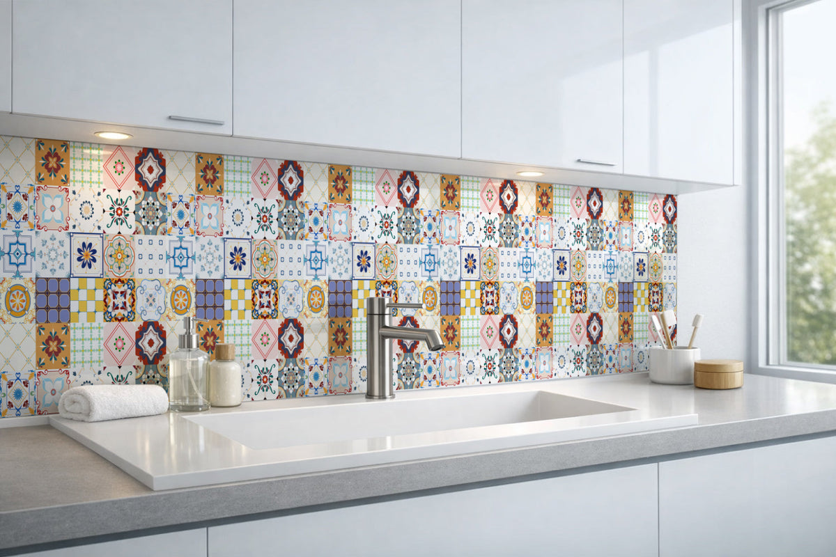 Waschbeckenrückwand Patchwork