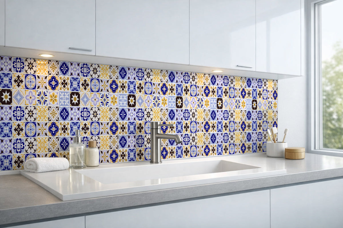 Waschbeckenrückwand Patchwork