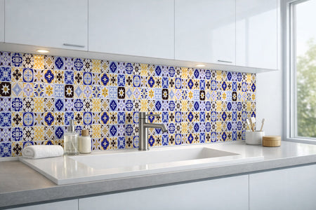 Waschbeckenrückwand Patchwork
