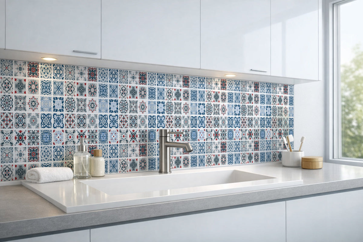 Waschbeckenrückwand Patchwork
