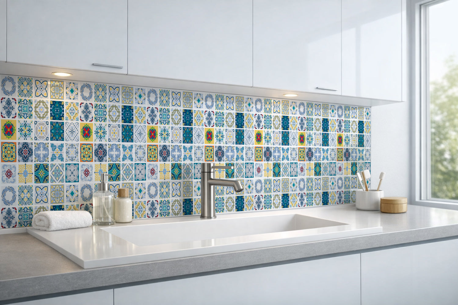 Waschbeckenrückwand Patchwork