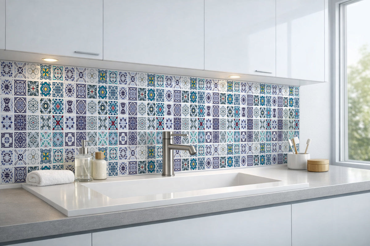 Waschbeckenrückwand Patchwork