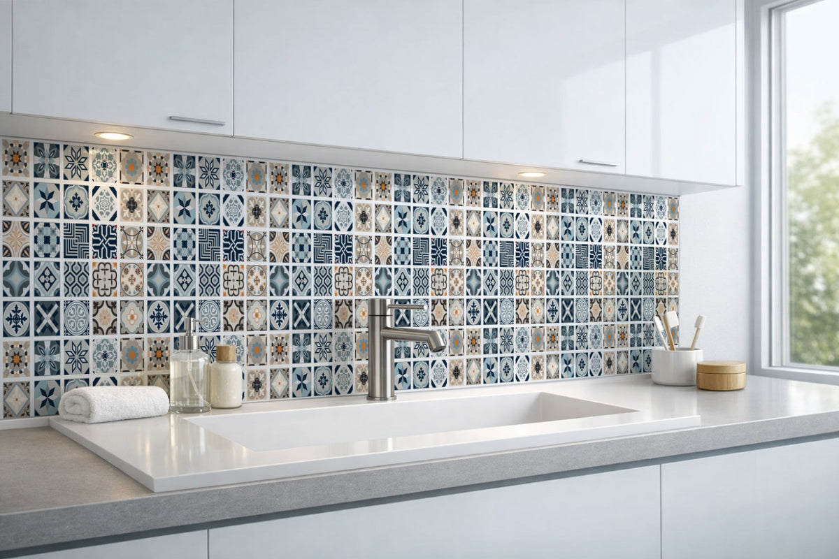 Waschbeckenrückwand Patchwork