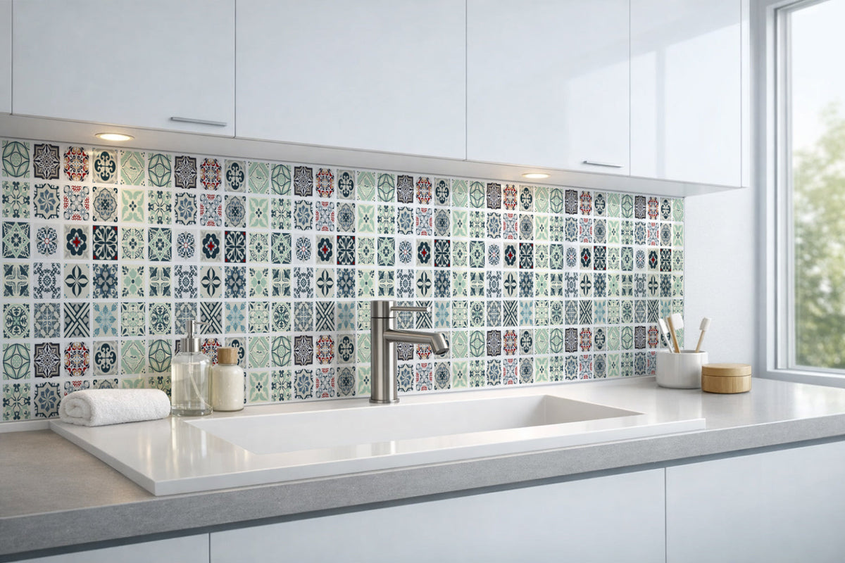 Waschbeckenrückwand Patchwork